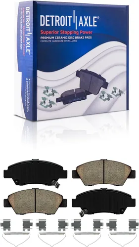 Vista 116 de Detroit Axle - Pastillas de freno para Ford F-150 99-03, 02 Lincoln Blackwood, Pastillas de freno de cerámica delanteras y traseras con repuesto
