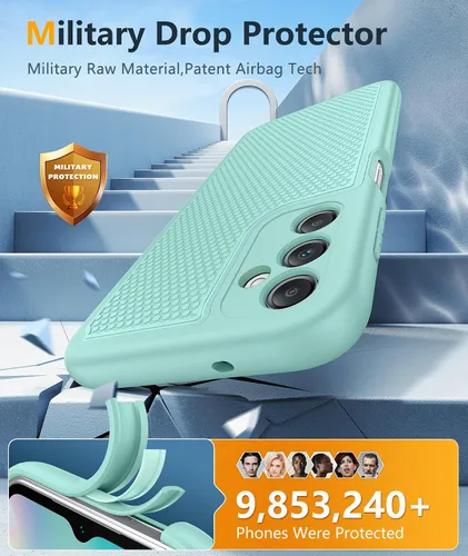 Vista 165 de FNTCASE Funda para iPhone 17 Pro: Fundas delgadas translúcidas de color azul claro compatibles con MagSafe, protección completa de la cámara