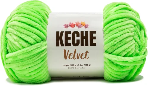 Vista 106 de Keche Hilo para ganchillo, hilo de terciopelo, chenilla suave, manta de bebé voluminosa amigurumi Yarn 3.53 oz (132 yardas) - Arona