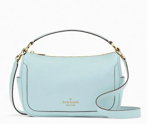 Vista 3 de Kate Spade Smoosh - Bolso bandolera con cremallera superior de cuero azul brillante, Azul Patchwork