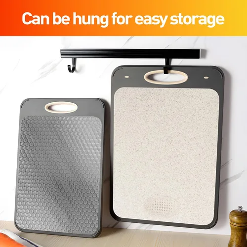 Vista 4 de APSARAS USA Tabla de cortar 3D de doble cara, tablas de cortar de acero inoxidable para cocina, tabla de cortar de acero inoxidable de grado