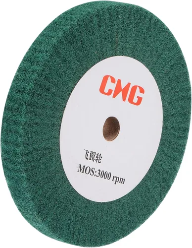 Vista 7 de uxcell 5.906 in x 0.984 in 240 Grit No Tejido Pulido Bruñido Rueda de Alambre de Nylon Dibujo Abrasivo Flap Rueda para Acero Inoxidable Cobre Verde