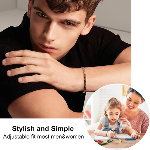 Vista 3 de SUMMER LOVE Morse Code Bracelets for Women Men, Mens Bracelet, Inspirational Bracelets Gifts for Couples Wife Husband Daughter Best Friend