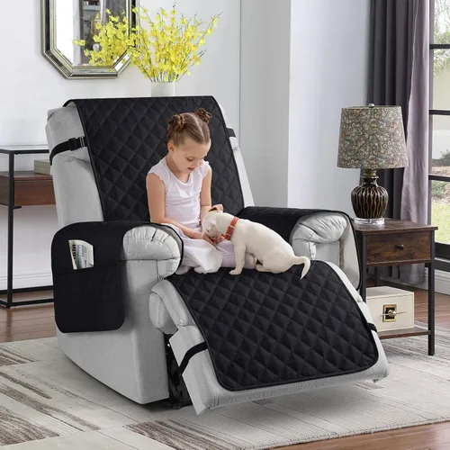 Vista 6 de TAOCOCO - Funda antideslizante para silla reclinable, funda para sofá, funda para silla reclinable pequeña con correas elásticas, protector