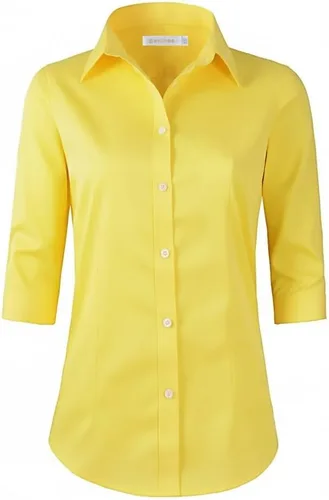 Vista 8 de Beninos Camisa de manga 3/4 para mujer, ropa de trabajo formal, color blanco