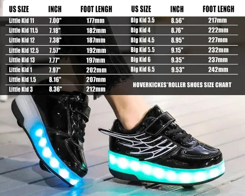 Vista 6 de Roller Skate Shoes for Kids Boys Girls LED Roller Sneakers Light Up Fashion Flashing Wheels Shoes Rechargeable