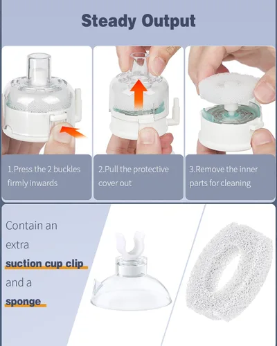 Vista 5 de Pawfly - Mini filtro de esponja para acuario, filtro interno de tanque de peces pequeño con espuma y filtro de esponja biológica sumergible