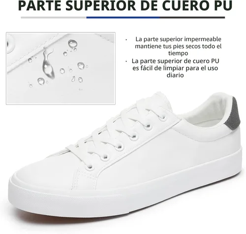 Vista 4 de FRACORA - Tenis blancos para hombre de piel sintética