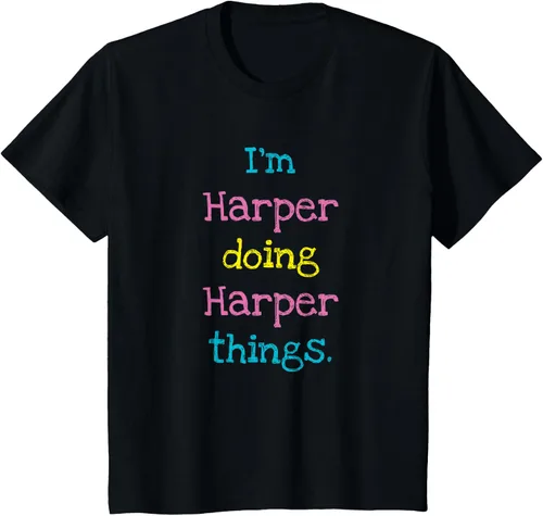 Vista 44 de Harper - Camiseta de regalo para niños con texto personalizado