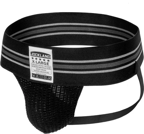 Vista 5 de Jock Straps para hombre, ropa interior atlética de banda ancha de 3' Negro