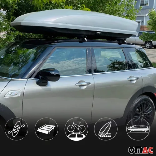 Vista 7 de OMAC Portaequipajes con cerradura para Mercedes GLA Class X156 2015-2019 Alu Gris
