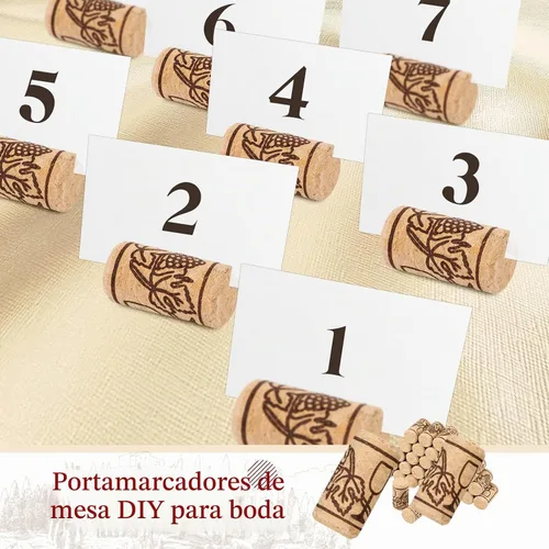 Vista 6 de Qunclay 300 piezas de corcho natural para vino, 0.87 x 1.73 pulgadas, recto