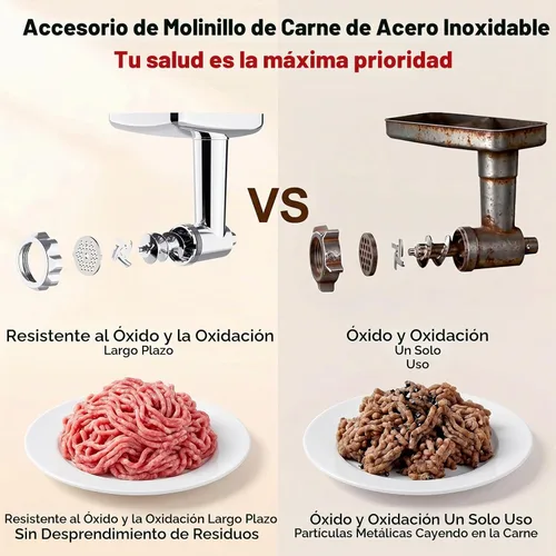Vista 12 de COFUN Picadora de carne de acero inoxidable para mezclador KitchenAid Metal
