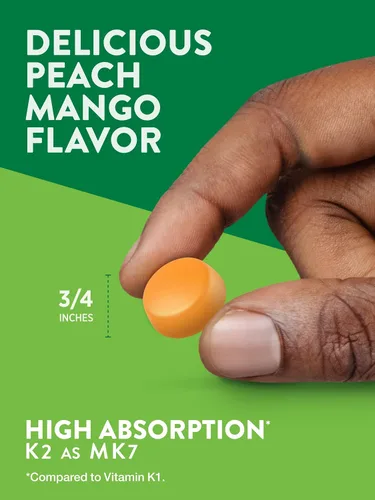 Vista 5 de Nature's Truth Gomitas de vitamina D3 + K2 50 unidades Sabor melocotón y mango Suplemento vegetariano, sin OMG y sin gluten