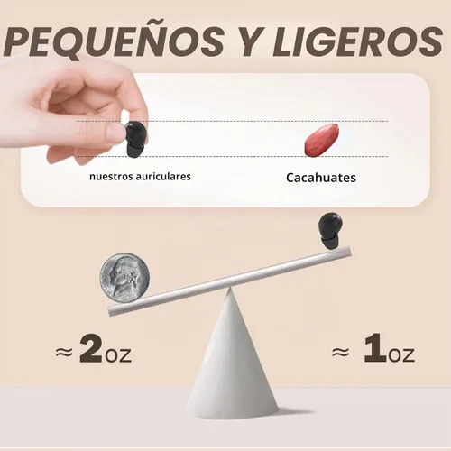 Vista 8 de Auriculares invisibles pequeños para dormir, auriculares inalámbricos