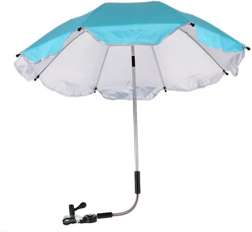 Vista 8 de Paraguas para sombrilla y sombrilla, cubierta de toldo de lluvia para cochecito de bebé, silla de ruedas, protección contra rayos UV Rosado