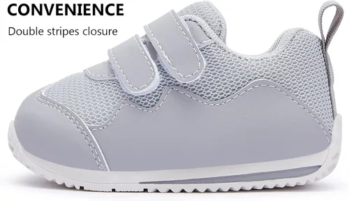 Vista 3 de BMCiTYBM Zapatos para bebé niño y niña, zapatos transpirables para caminar, ligeros, antideslizantes, 6, 9, 12, 18, 24 meses, C-gris