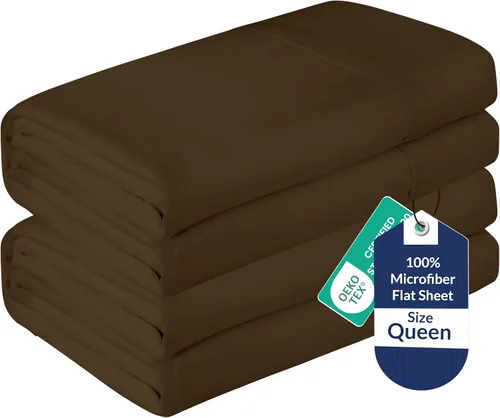 Vista 108 de Royale Linens Juego de 6 sábanas encimeras a granel, sábanas superiores, microfibra suave de 1800, resistente a las arrugas y a las manchas