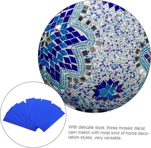 Vista 7 de EXCEART Calcomanías de mosaico, paquete de 6 azulejos de mosaico de espejo de vidrio, calcomanías autoadhesivas para pared, fáciles de limpiar