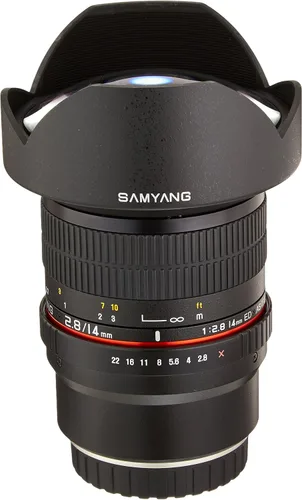 Vista 6 de Samyang Lentes gran angular, de 14 milímetros, F2.8. La lente gran angular captura paisajes, arquitectura e interiores expansivos con una calidad