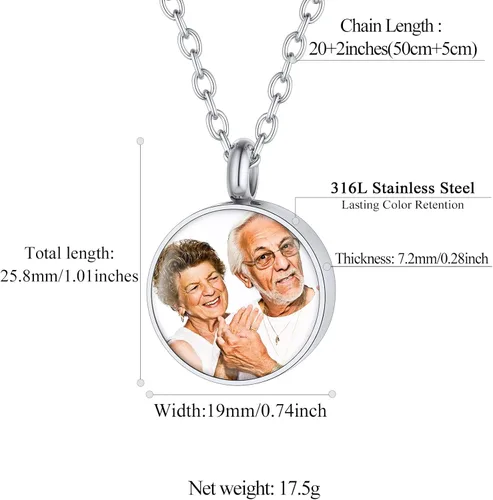 Vista 65 de FindChic Collares personalizados con urna para cenizas, barra vertical, gato, luna, reloj de arena, garra de perro, acero inoxidable, chapado en oro