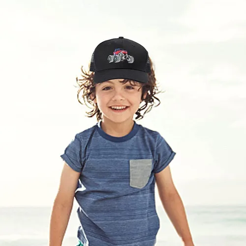 Vista 2 de Gorra de camionero para niños de 2 a 8 años, color negro, Negro, S-M