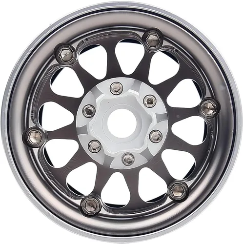 Vista 5 de INJORA 4 unidades de metal 1.9 Beadlock llanta de rueda de 12 radios para SCX10 Pro 1:10 RC Crawler Axial SCX10 II 90046 SCX10 III AXI03007 TRX-4