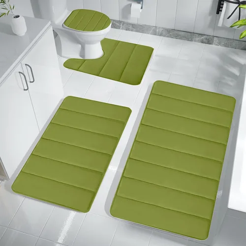 Vista 13 de Bathroom Rugs for 3 Pieces, Memory Foam Bath Mat Set, Universal Toilet Mats, Soft Comfortable, Water Absorption, Non-Slip, Thick, Machine Washable