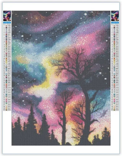 Vista 4 de CoHraeu Kits de pintura de diamante D para adultos, kits de pintura de diamantes de árbol de estrella, arte de gemas de arte de diamantes