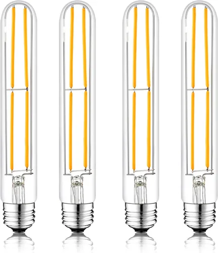 Vista 32 de Bombilla LED E26 de 7.3 pulgadas, 6 W, regulable, bombillas Edison blancas suaves de 2700 K, 800 lm, igual a 80 W, tubular T10 T9, bombilla larga