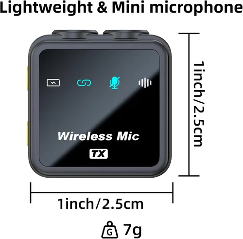 Vista 9 de VM32 Mini micrófono inalámbrico para iPhone 14/13/12, micrófono de teléfono con solapa Lavalier con estuche de carga de 40 horas, grabación de video