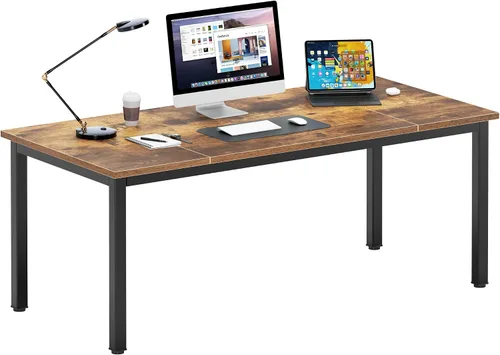 Vista 45 de DlandHome - Escritorio pequeño para computadora de 31.5 pulgadas para oficina en casa, color negro