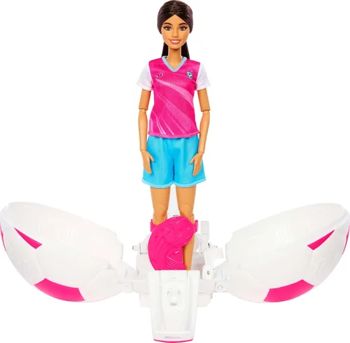 Vista 5 de Barbie Muñeca y accesorios para jugador de fútbol Team Roll and Reveal