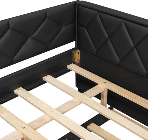 Vista 9 de Sofá cama tapizado de tamaño completo con nido, sofá cama funcional con reposabrazos para sala de estar, dormitorio, habitación de invitados