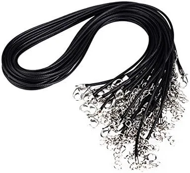 Vista 3 de Mudder - Cuerda de imitación piel, colgante de cadena de cordón trenzado, con broce con forma de pinza. 20