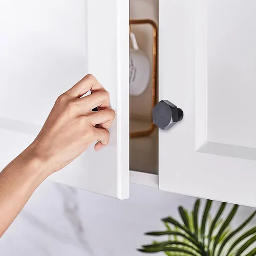 Vista 3 de 6 pomos hexagonales sólidos para gabinete, manija de gabinete de aluminio mate, tiradores de cajón de armario de cocina, cajón de baño, manija