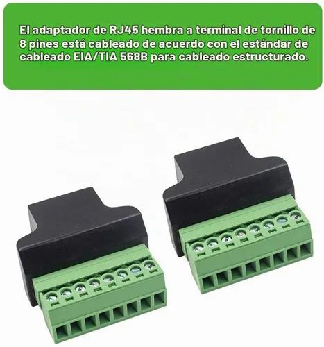Vista 3 de Poyiccot RJ45 Breakout, conector adaptador de terminal de tornillo RJ45, paquete de 2 conectores hembra 8p8c a conector de terminal de tornillo de 8