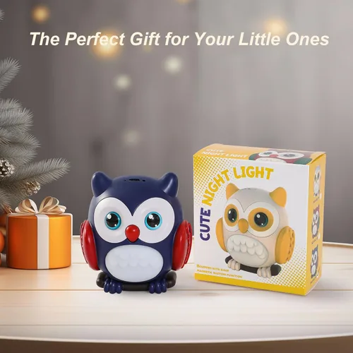 Vista 9 de Luz nocturna de búho 3D para niños - Lámpara de noche LED con sensor de movimiento con montaje magnético, 3 modos