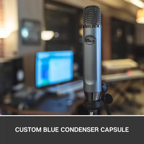 Vista 3 de Logitech Blue Ember XLR - Micrófono condensador para grabación y transmisión, cápsula cardioide personalizada y soporte de micrófono, gris (renovado)