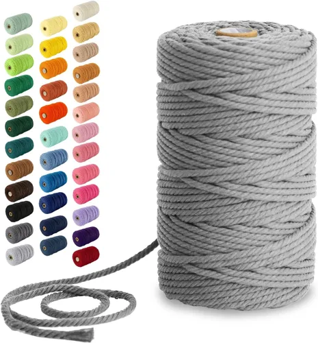Vista 113 de Nook Theory Hilo de macramé de 3mm 109 yardas - Cuerda de macramé suave de 4mm, 5mm perfecta para nudos - Suministros de macramé para colgadores