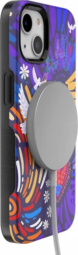 Vista 6 de Carcasa Casely iPhone 14 Viva la Vida Collage de Frida Kahlo Compatible con MagSafe Diseño protector audaz