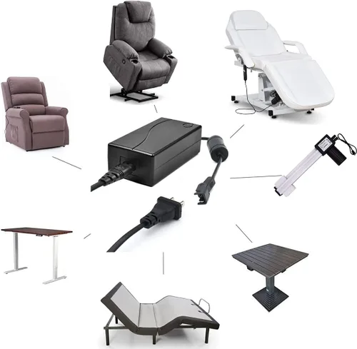 Vista 6 de OKIN - Cable de alimentación universal para silla reclinable, adaptador reclinable AC/DC con cable de extensión para silla elevadora, transformador