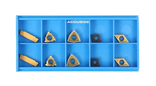 Vista 2 de Accusize Industrial Tools 2 piezas de cada tipo de insertos de carburo para 2387-2003, recubierto de CVD y recubierto de estaño, total 10 piezas