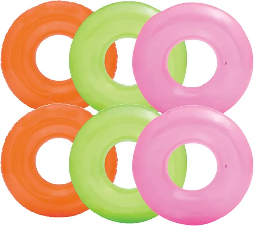 Vista 14 de Intex Colorful Transparent Inflatable Swimming Pool Beach Tube Raft