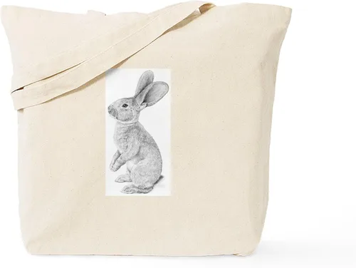 Vista 22 de CafePress Ascii Rabbit Tote Bag - Bolsa de lona natural, bolsa de compras reutilizable