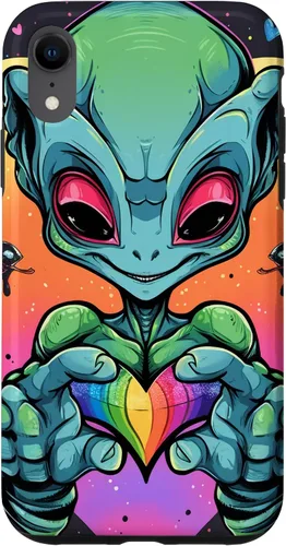 Vista 8 de iPhone 15 Alien LGBT Funny Gaylien para el Mes del Orgullo Caso