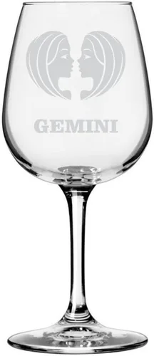 Vista 36 de Símbolo del zodiaco grabado multiusos 12.75oz Copa de vino Géminis