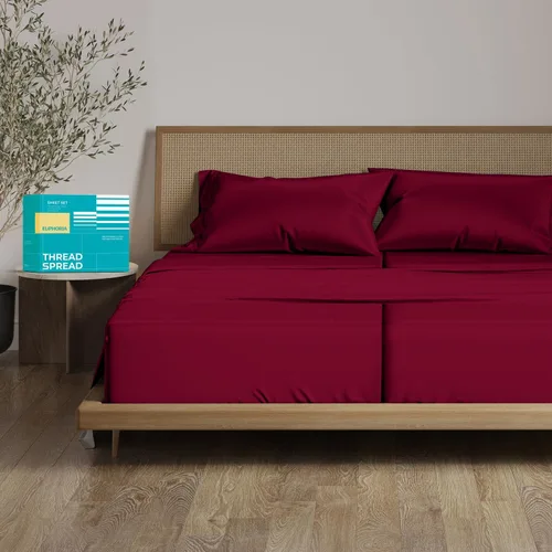Vista 51 de THREAD SPREAD Sábanas 100% Algodón Egipcio Tamaño Twin - 800 Alto Número de Hilos 3 Piezas Sábanas Twin Extra Largas para Dormitorio, Bolsillo