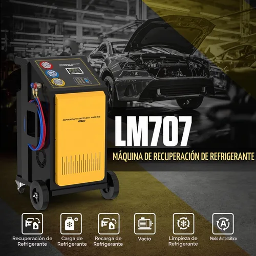Vista 2 de LM707 Máquina automática de recarga de recuperación de CA, tanque interno de 26.5 lbs y escala de alta precisión incorporada (± 0.35 oz)