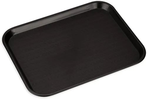 Vista 3 de Carlisle FoodService Products Bandeja de plástico para café de comida rápida, 14 x 18 pulgadas, bandeja de comida rápida de plástico negro y café